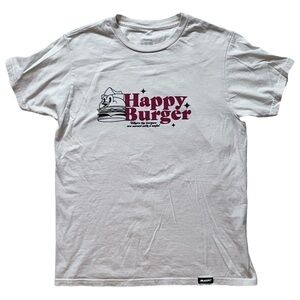 Happy Burger White Graphic Tee Shirt